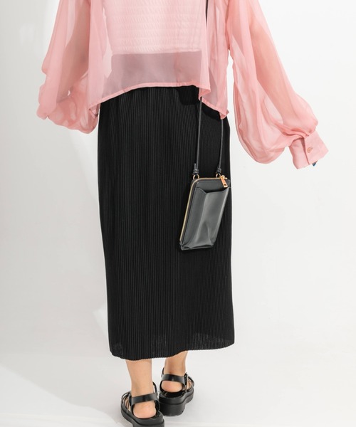 nemne store（ネンネストア）の「プリーツナロースカート（スカート・レディース・ブラック/ピンク/ブルー/グリーン・MEDIUM/LARGE）」の14枚目の写真