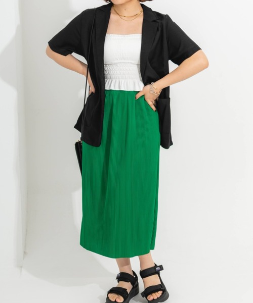 nemne store（ネンネストア）の「プリーツナロースカート（スカート・レディース・ブラック/ピンク/ブルー/グリーン・MEDIUM/LARGE）」の15枚目の写真