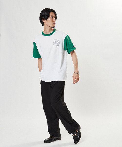EDIFICE(エディフィス)の「【RUSSELL ATHLETIC】別注 AE.CLUB ベースボールTシャツ(Tシャツ/カットソー・メンズ・ネイビー/グリーン・MEDIUM/LARGE)」の17枚目の写真