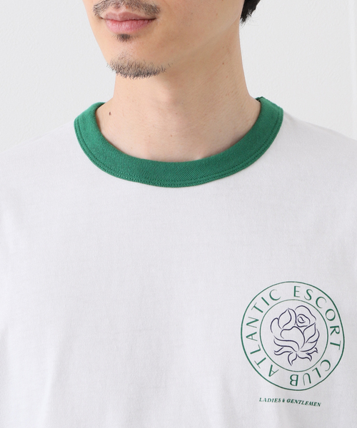 EDIFICE(エディフィス)の「【RUSSELL ATHLETIC】別注 AE.CLUB ベースボールTシャツ(Tシャツ/カットソー・メンズ・ネイビー/グリーン・MEDIUM/LARGE)」の7枚目の写真