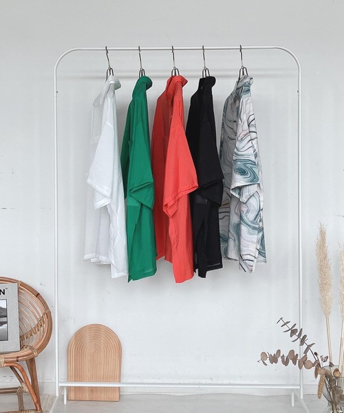 AS KNOW AS plus（アズノゥアズプラス）の「●Wポケット サイドスリット 半袖シアーシャツ（シャツ/ブラウス・レディース・ブラック/オフホワイト/オレンジ/グリーン/グリーン系その他・FREE）」の20枚目の写真