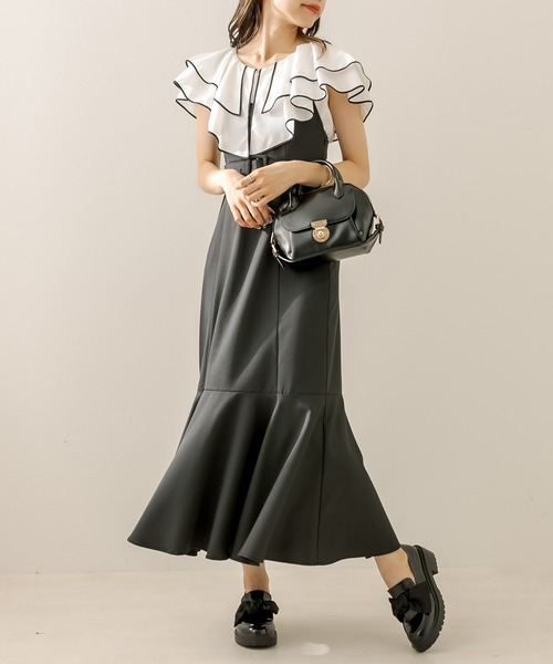 OLIVE des OLIVE（オリーブデオリーブ）の「パイピングラッフルブラウス（シャツ/ブラウス・レディース・ブラウン/オフホワイト/アイボリー・FREE）」の9枚目の写真