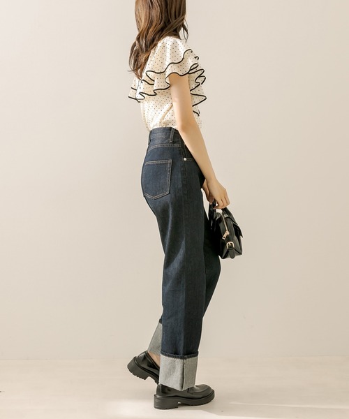 OLIVE des OLIVE（オリーブデオリーブ）の「パイピングラッフルブラウス（シャツ/ブラウス・レディース・ブラウン/オフホワイト/アイボリー・FREE）」の12枚目の写真