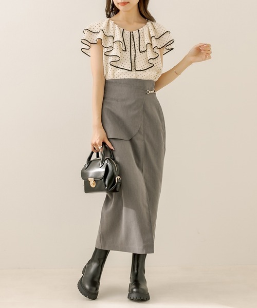 OLIVE des OLIVE（オリーブデオリーブ）の「パイピングラッフルブラウス（シャツ/ブラウス・レディース・ブラウン/オフホワイト/アイボリー・FREE）」の19枚目の写真