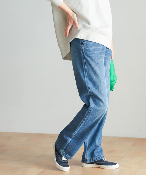 URBAN RESEARCH DOORS（アーバンリサーチドアーズ）の「デニムワイドパンツ（デニムパンツ・レディース・ワンウォッシュ/インディゴブルー・LARGE/MEDIUM/SMALL）」の4枚目の写真