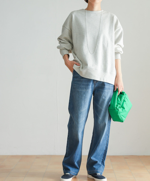 ANDREA&Co. ♡MIXニットトップス+アートウォッシュデニム URBAN RESEARCH DOORS（アーバンリサーチドアーズ）の「裏起毛タック