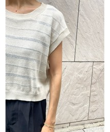 ulu | Sheer knit short vest(ベスト)