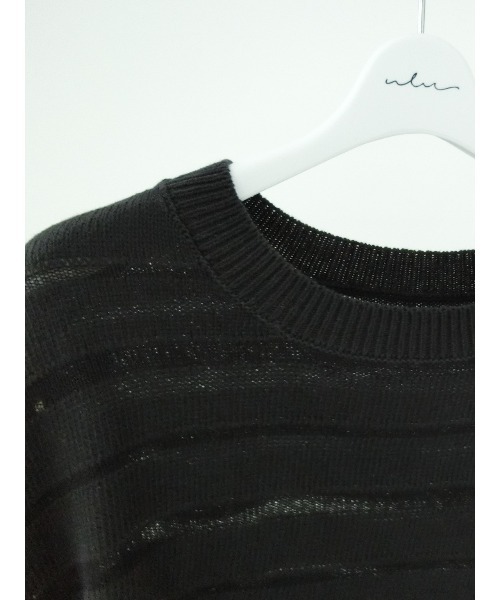 ulu(ウル)の「Sheer knit short vest(ベスト・レディース・オフホワイト/チャコール・FREE)」の16枚目の写真