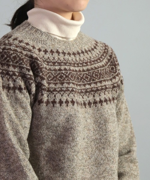 NOR'EASTERLY（ノアイースターリー）の「[NOR’EASTERLY ] L/S CREW 2TONE NORDIC（ニット/セーター・レディース・ブルー系その他/レッド系その他/グレー系その他/ブラウン系その他・34/36）」の9枚目の写真