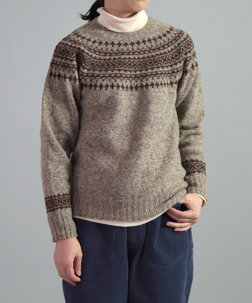 NOR'EASTERLY（ノアイースターリー）の「[NOR’EASTERLY ] L/S CREW 2TONE NORDIC（ニット/セーター・レディース・ブルー系その他/レッド系その他/グレー系その他/ブラウン系その他・34/36）」の6枚目の写真