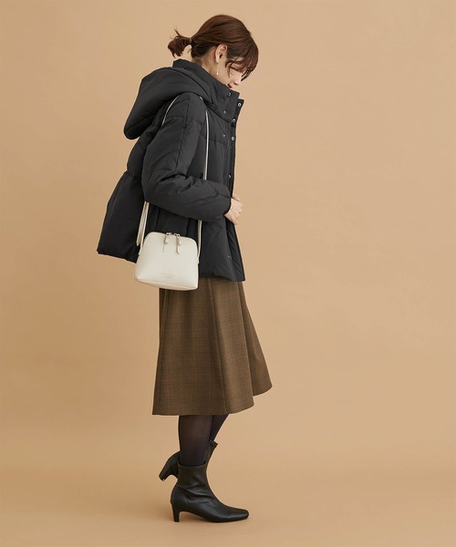 ROPE' PICNIC（ロペピクニック）の「GREEN DOWN MINOTECK/フード取り外しショートダウン/リンクコーデ（ダウンジャケット/コート・レディース・ブラック/オフホワイト/ベージュ・38/40）」の10枚目の写真