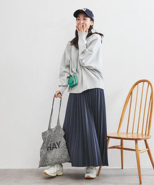 coen（コーエン）の「［洗える］スウェットライクモックネックニット（ニット/セーター・レディース・ライトグレー/ケリー/オフホワイト・M/L）」の14枚目の写真