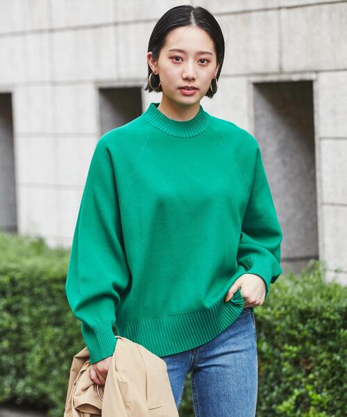 coen（コーエン）の「［洗える］スウェットライクモックネックニット（ニット/セーター・レディース・ライトグレー/ケリー/オフホワイト・M/L）」の13枚目の写真