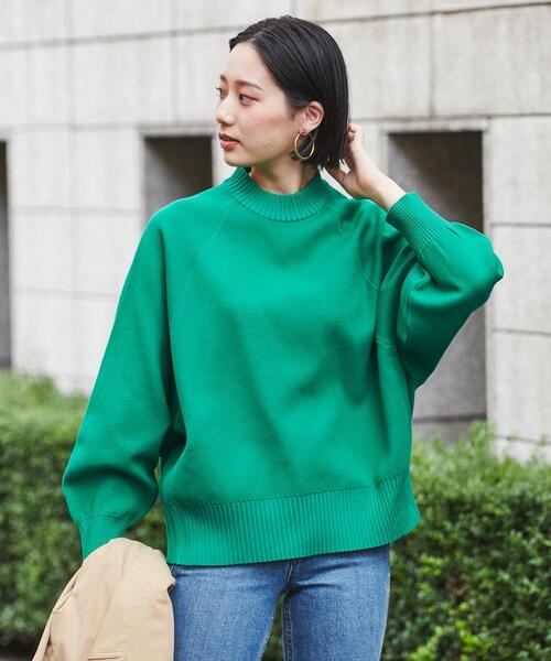 coen（コーエン）の「［洗える］スウェットライクモックネックニット（ニット/セーター・レディース・ライトグレー/ケリー/オフホワイト・M/L）」の12枚目の写真