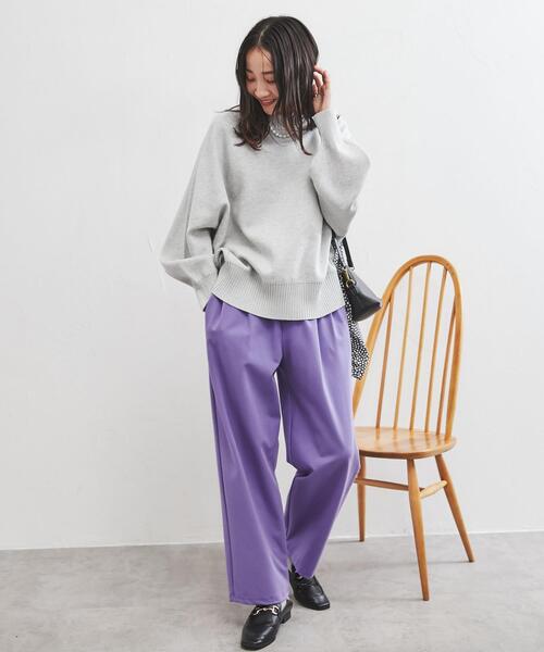 coen（コーエン）の「［洗える］スウェットライクモックネックニット（ニット/セーター・レディース・ライトグレー/ケリー/オフホワイト・M/L）」の5枚目の写真