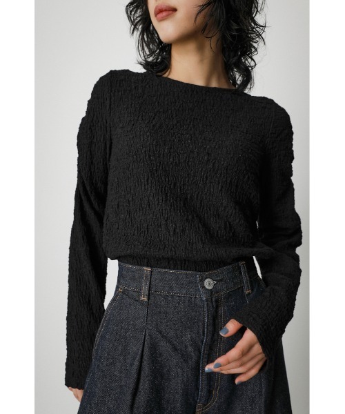 AZUL by moussy（アズールバイマウジー）の「SHIRRING GATHER L/S TOPS 