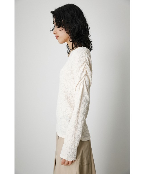 AZUL by moussy（アズールバイマウジー）の「SHIRRING GATHER L/S TOPS 