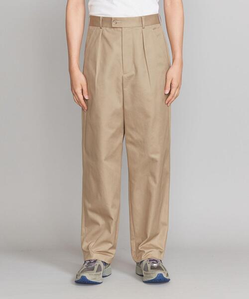 Thingless(シングレス)の「<Thingless> H/T 1PLEAT WIDE PANTS/パンツ(チノパンツ・メンズ・ベージュ/オリーブ・S/M/L)」の3枚目の写真