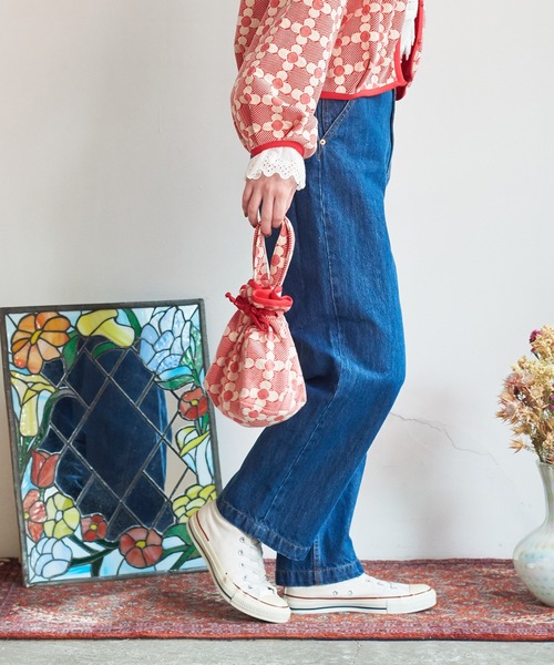 Dot&Stripes CHILD WOMAN(ドットアンドストライプス チャイルドウーマン)の「花柄キルトブリスターJAQ バッグ(トートバッグ・レディース・レッド/ブラック・FREE)」の6枚目の写真