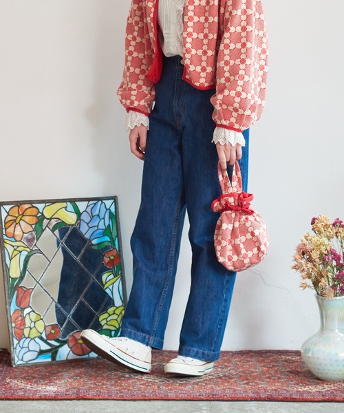 Dot&Stripes CHILD WOMAN(ドットアンドストライプス チャイルドウーマン)の「花柄キルトブリスターJAQ バッグ(トートバッグ・レディース・レッド/ブラック・FREE)」の5枚目の写真