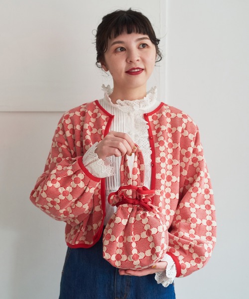 Dot&Stripes CHILD WOMAN(ドットアンドストライプス チャイルドウーマン)の「花柄キルトブリスターJAQ バッグ(トートバッグ・レディース・レッド/ブラック・FREE)」の10枚目の写真