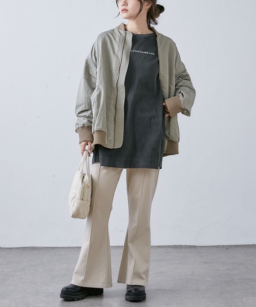 PUAL CE CIN(ピュアルセシン)の「前後ロゴプリントロングスリーブ(Tシャツ/カットソー・レディース・ブラック/ベージュ/オフホワイト/ブルー・FREE)」の18枚目の写真