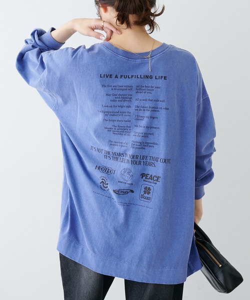 PUAL CE CIN(ピュアルセシン)の「前後ロゴプリントロングスリーブ(Tシャツ/カットソー・レディース・ブラック/ベージュ/オフホワイト/ブルー・FREE)」の20枚目の写真