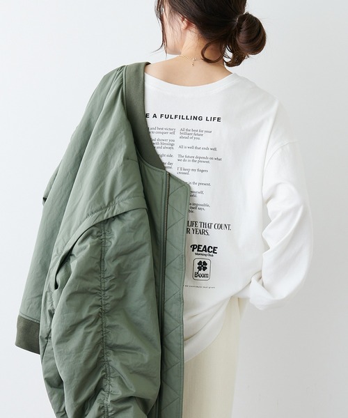 PUAL CE CIN(ピュアルセシン)の「前後ロゴプリントロングスリーブ(Tシャツ/カットソー・レディース・ブラック/ベージュ/オフホワイト/ブルー・FREE)」の13枚目の写真