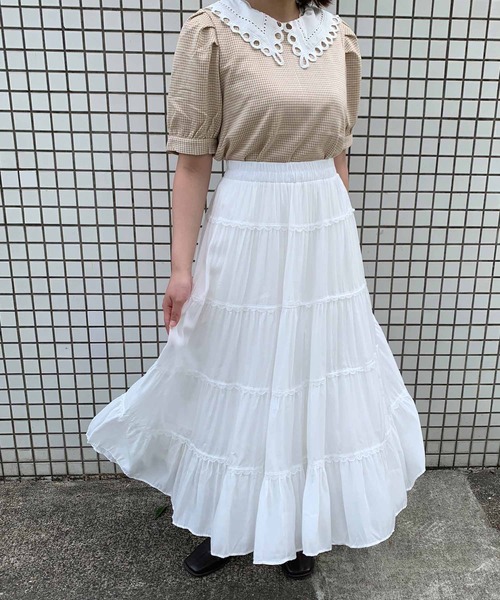 Clice de Paris（クリシェドゥパリス）の「K/5段ティアードSK（スカート・レディース・ブラック/ホワイト/ベージュ・ONESIZE）」の13枚目の写真