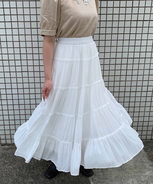 Clice de Paris（クリシェドゥパリス）の「K/5段ティアードSK（スカート・レディース・ブラック/ホワイト/ベージュ・ONESIZE）」の17枚目の写真