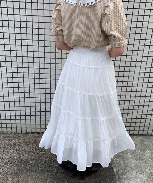 Clice de Paris（クリシェドゥパリス）の「K/5段ティアードSK（スカート・レディース・ブラック/ホワイト/ベージュ・ONESIZE）」の8枚目の写真