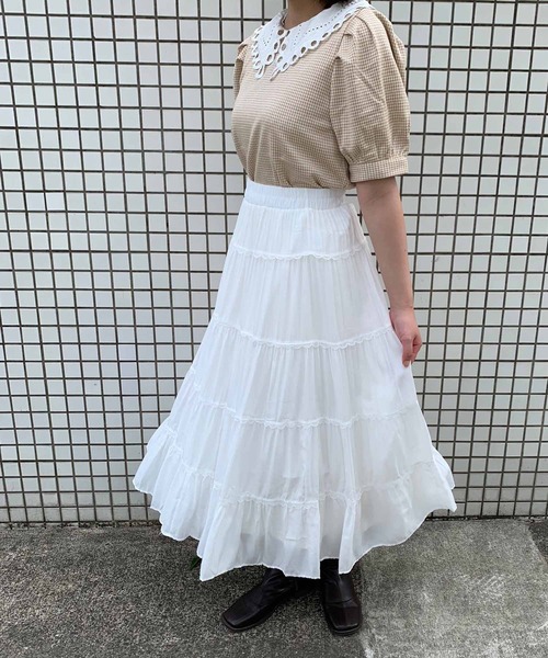 Clice de Paris（クリシェドゥパリス）の「K/5段ティアードSK（スカート・レディース・ブラック/ホワイト/ベージュ・ONESIZE）」の15枚目の写真