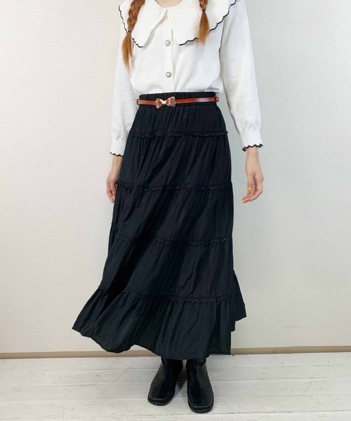 Clice de Paris（クリシェドゥパリス）の「K/5段ティアードSK（スカート・レディース・ブラック/ホワイト/ベージュ・ONESIZE）」の11枚目の写真