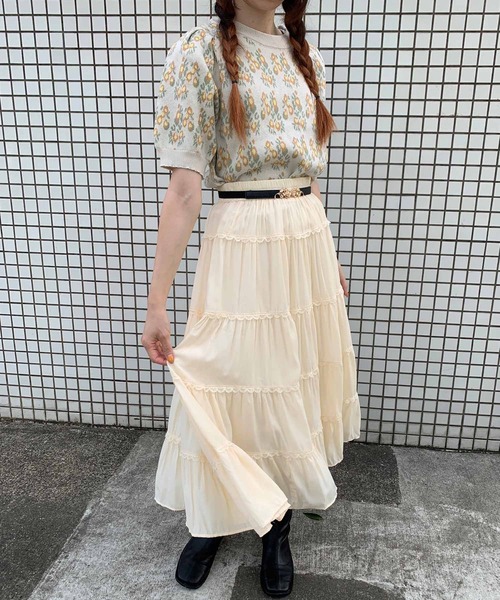 Clice de Paris（クリシェドゥパリス）の「K/5段ティアードSK（スカート・レディース・ブラック/ホワイト/ベージュ・ONESIZE）」の9枚目の写真