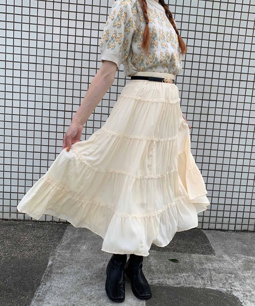 Clice de Paris（クリシェドゥパリス）の「K/5段ティアードSK（スカート・レディース・ブラック/ホワイト/ベージュ・ONESIZE）」の12枚目の写真