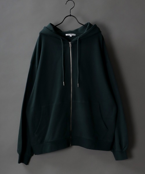 SITRY（シトリー）の「Big silhouette full zip sweat hoodie / ビッグシルエット フルジップ スウェット フーディ/パーカー（パーカー・メンズ・ブラック/グリーン/ホワイト/杢グレー・M/L）」の2枚目の写真