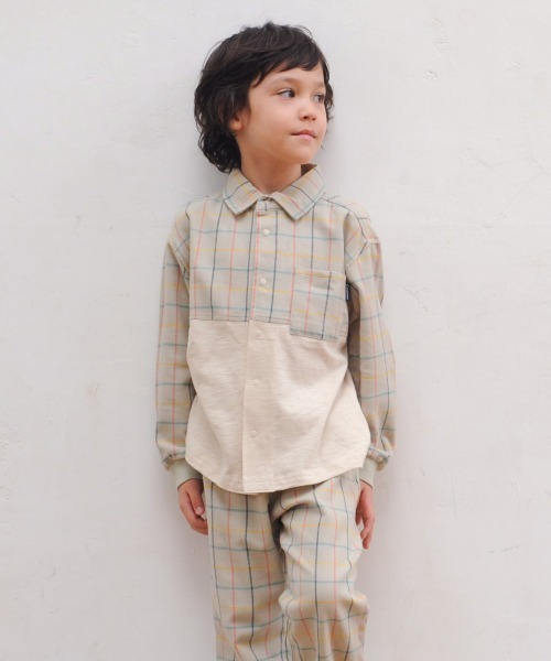 combimini（コンビミニ）の「バイカラーシャツ（シャツ/ブラウス・キッズ・ネイビー系/グリーン系その他・90/100/110/120/80）」の6枚目の写真