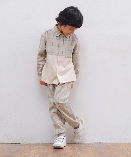 combimini（コンビミニ）の「バイカラーシャツ（シャツ/ブラウス・キッズ・ネイビー系/グリーン系その他・90/100/110/120/80）」の8枚目の写真