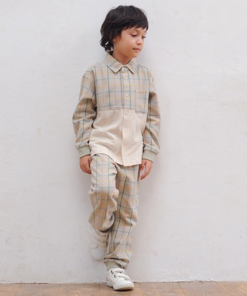 combimini（コンビミニ）の「バイカラーシャツ（シャツ/ブラウス・キッズ・ネイビー系/グリーン系その他・90/100/110/120/80）」の9枚目の写真