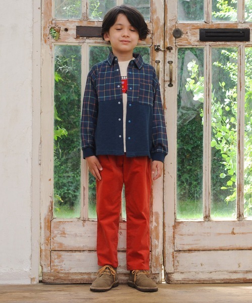 combimini（コンビミニ）の「バイカラーシャツ（シャツ/ブラウス・キッズ・ネイビー系/グリーン系その他・90/100/110/120/80）」の10枚目の写真