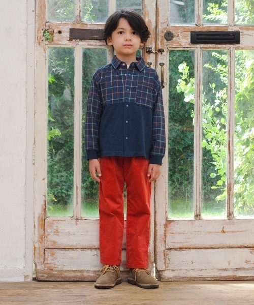 combimini（コンビミニ）の「バイカラーシャツ（シャツ/ブラウス・キッズ・ネイビー系/グリーン系その他・90/100/110/120/80）」の12枚目の写真