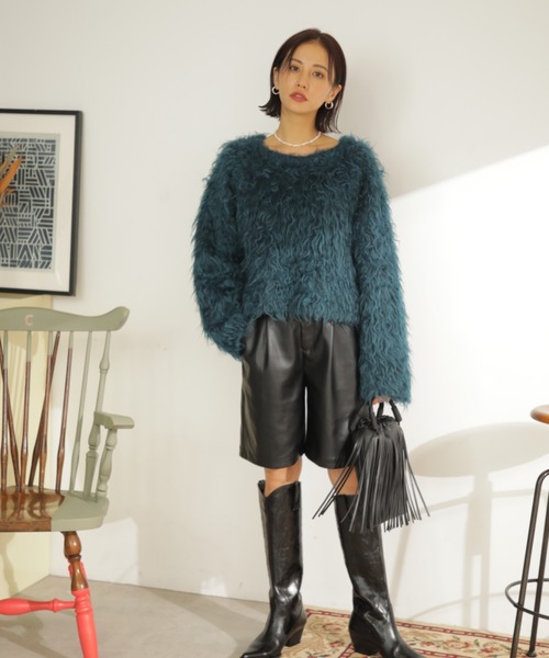 ROSE BUD（ローズバッド）の「Ｆレザーショーツ（その他パンツ・レディース・ブラック/ホワイト系その他・ONE SIZE）」の6枚目の写真