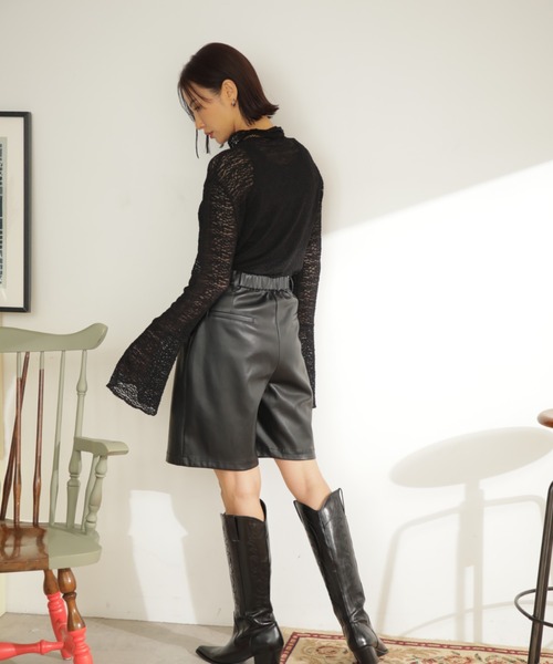 ROSE BUD（ローズバッド）の「Ｆレザーショーツ（その他パンツ・レディース・ブラック/ホワイト系その他・ONE SIZE）」の3枚目の写真