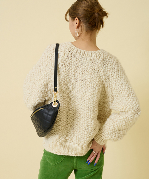 U by SPICK&SPAN SELECT(ユーバイスピックアンドスパンセレクト)の「【NEPAL HAND KNIT/ネパールハンドニット】別注コンパクトカーディガン(カーディガン/ボレロ・レディース・ベージュ/アイボリー・FREE)」の4枚目の写真