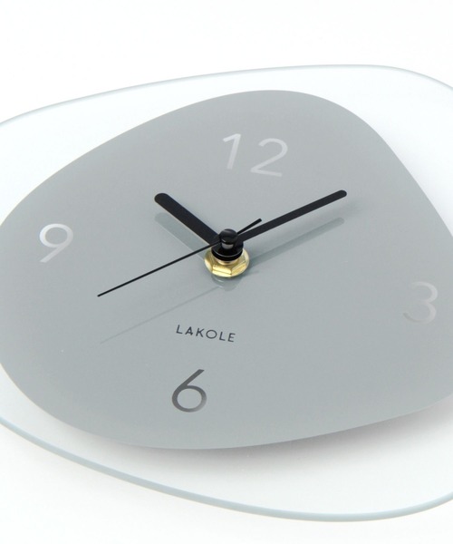 LAKOLE（ラコレ）の「アシンメトリーガラス掛け時計 / 162738（掛け時計・レディース・グレー/ホワイト/チャコール・FREE）」の6枚目の写真