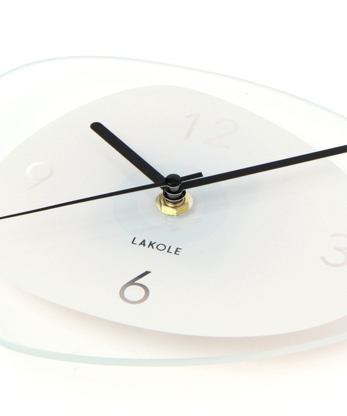 LAKOLE（ラコレ）の「アシンメトリーガラス掛け時計 / 162738（掛け時計・レディース・グレー/ホワイト/チャコール・FREE）」の5枚目の写真