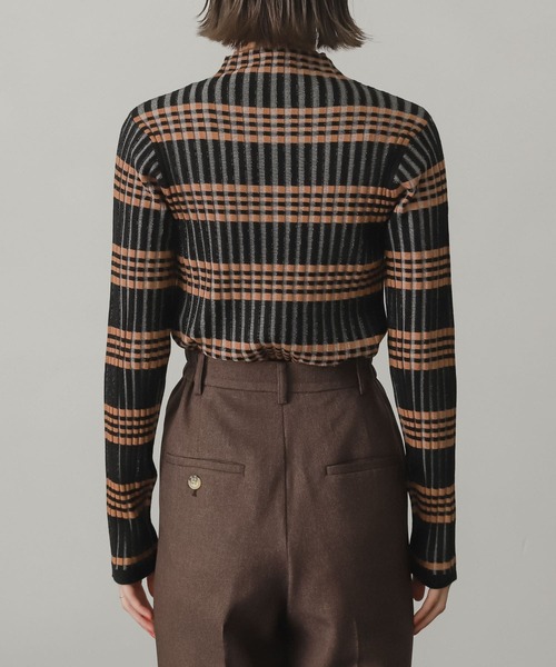 SENSE OF PLACE by URBAN RESEARCH（センスオブプレイスバイアーバンリサーチ）の「ボーダーチェックリブハイネックセーター（ニット/セーター・レディース・ベージュ系その他/ブラウン系その他/ブラック系その他・ONE）」の22枚目の写真