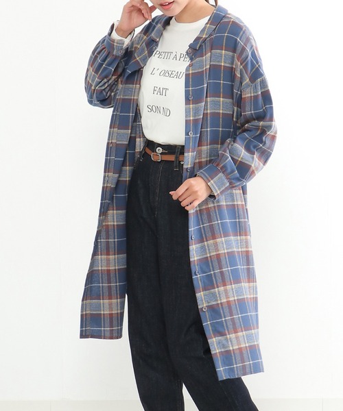 LBC(エルビーシー)の「コットンチェック3WAYワンピース(ワンピース・レディース・ブルー/ネイビー/ブラウン・M/L)」の1枚目の写真