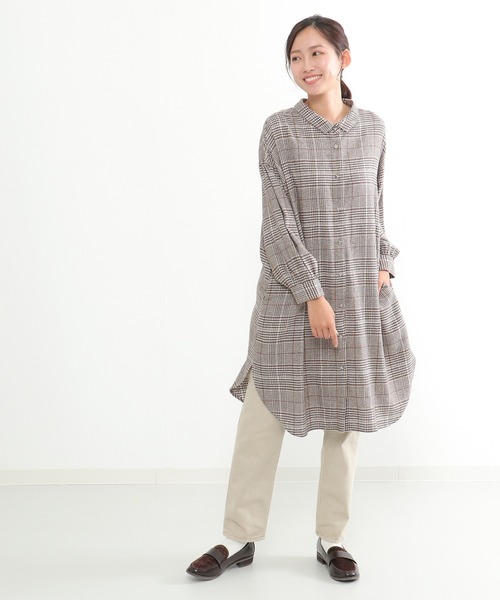 LBC(エルビーシー)の「コットンチェック3WAYワンピース(ワンピース・レディース・ブルー/ネイビー/ブラウン・M/L)」の10枚目の写真