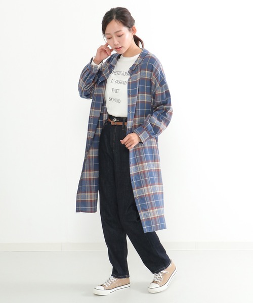 LBC(エルビーシー)の「コットンチェック3WAYワンピース(ワンピース・レディース・ブルー/ネイビー/ブラウン・M/L)」の7枚目の写真